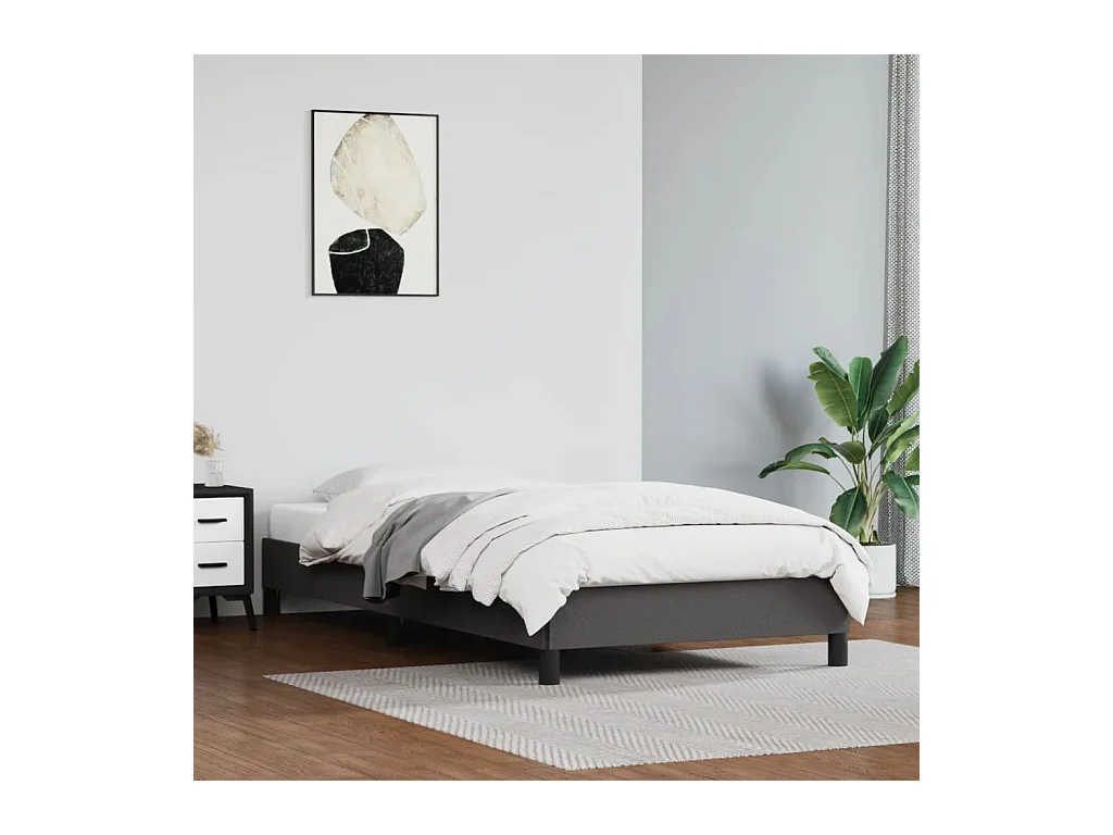 Lit-100x200 cm Gris Similicuir EGGB18040