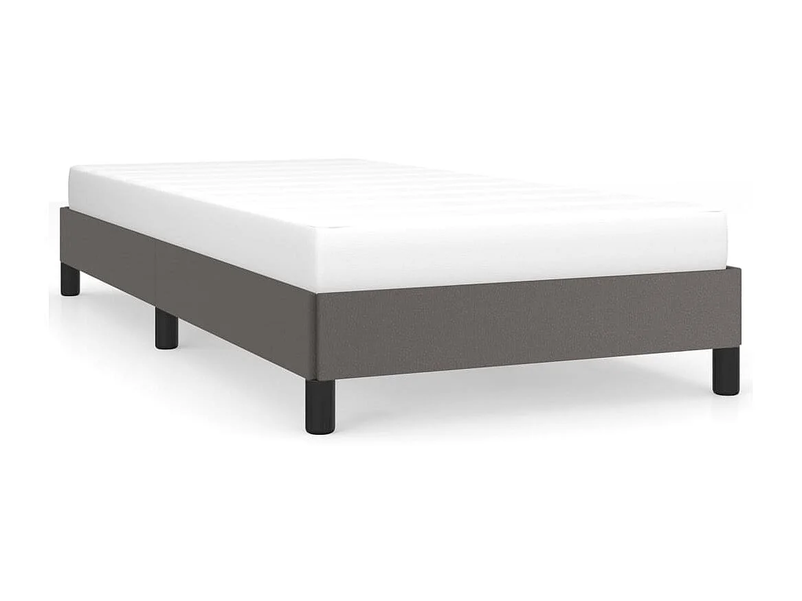 Cama 100x200 cm couro artificial cinzento PT959161