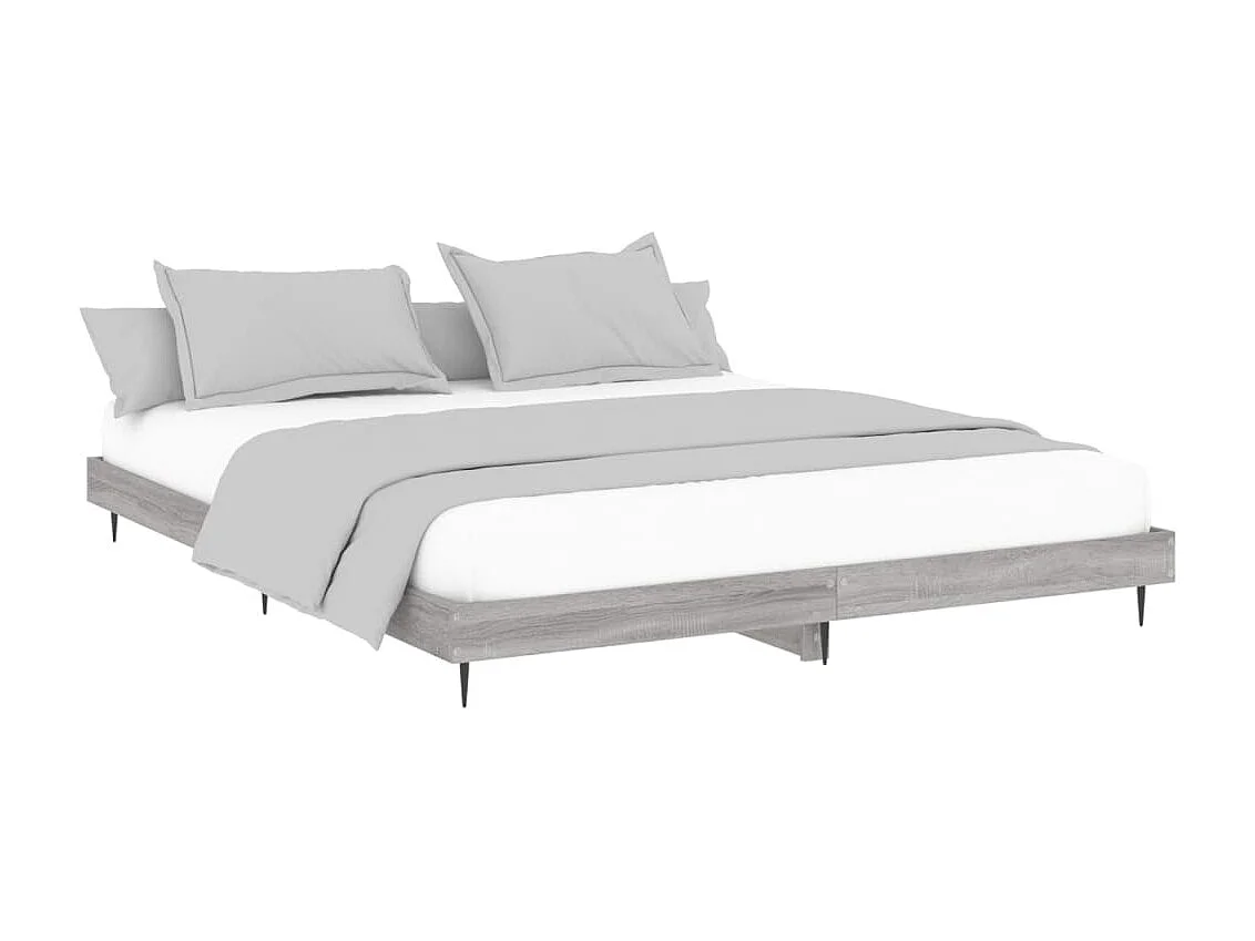 Cama 200x200 cm madera de ingeniería gris Sonoma ES52723