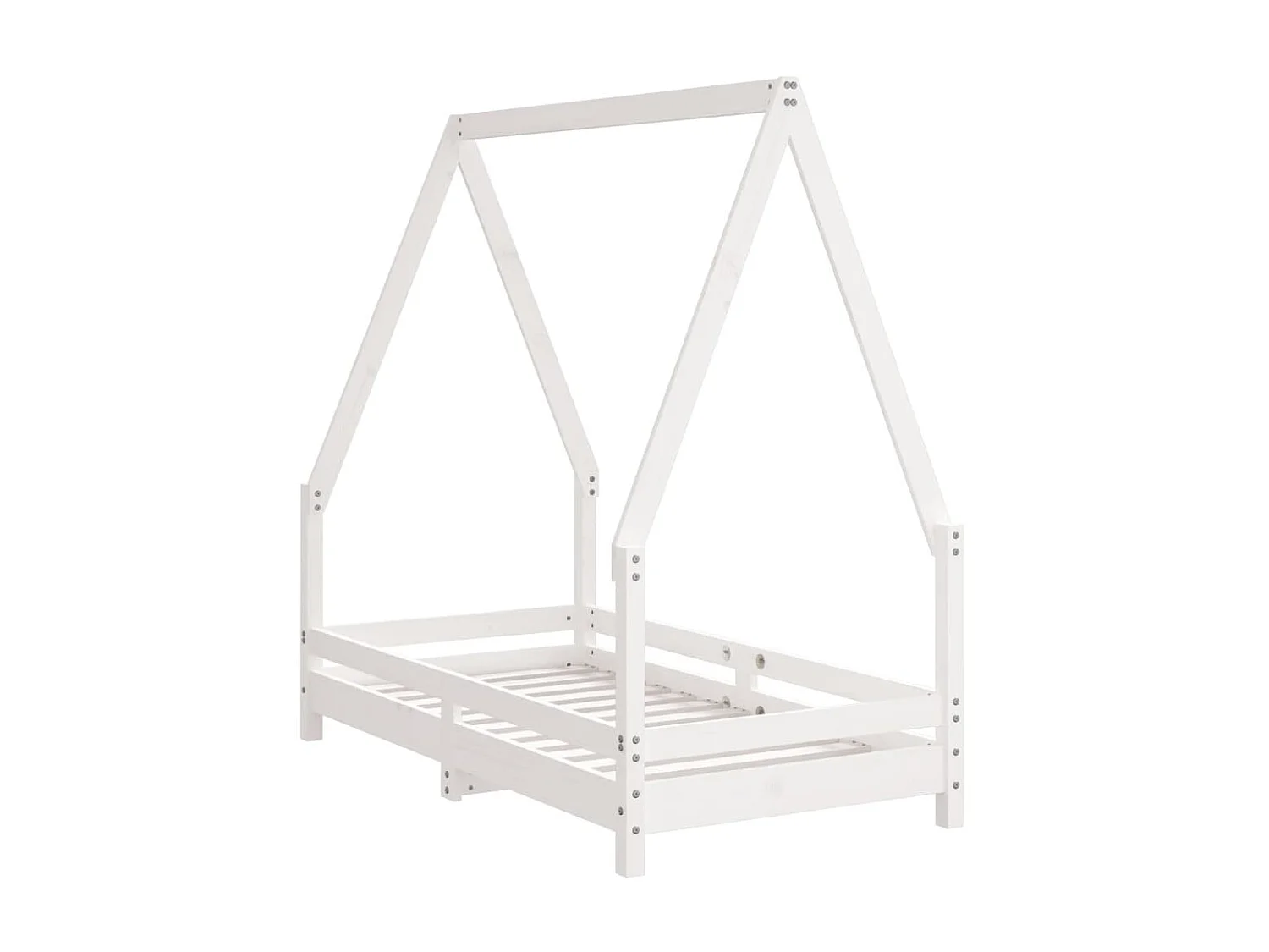 Cama 70x140 cm para niños madera de pino blanco ES42286