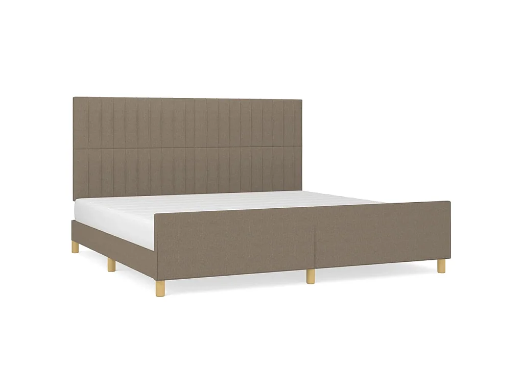 Lit-200x200 cm avec tête de lit Taupe Tissu EGGB40101