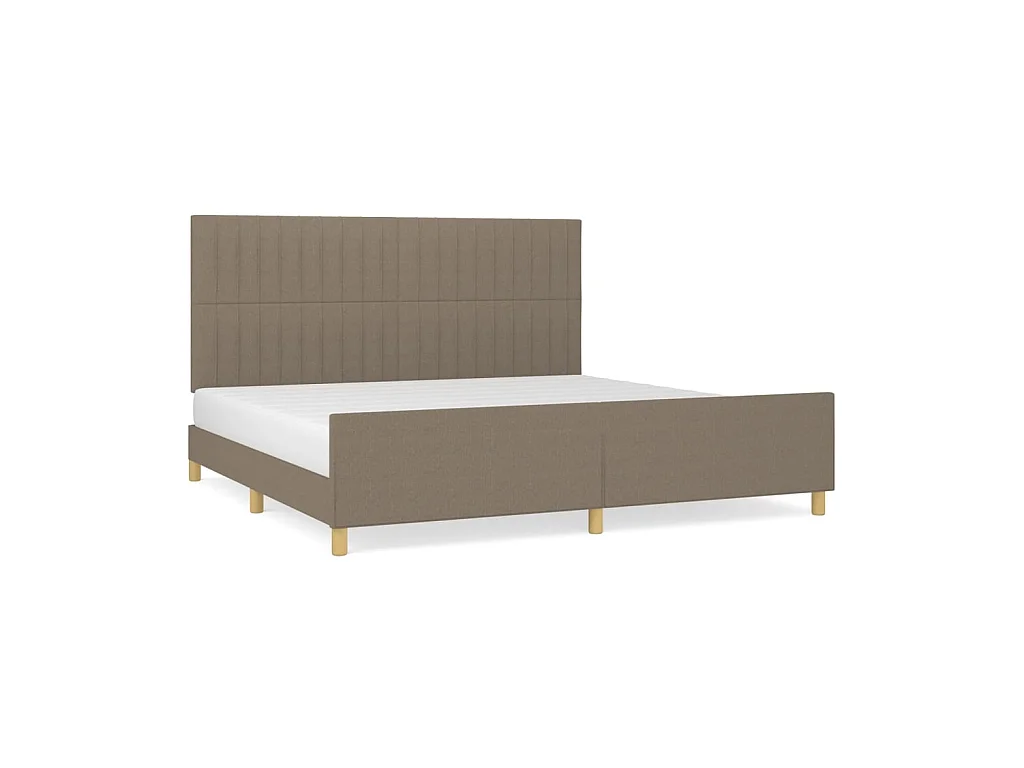 Lit-200x200 cm avec tête de lit Taupe Tissu EGGB40101