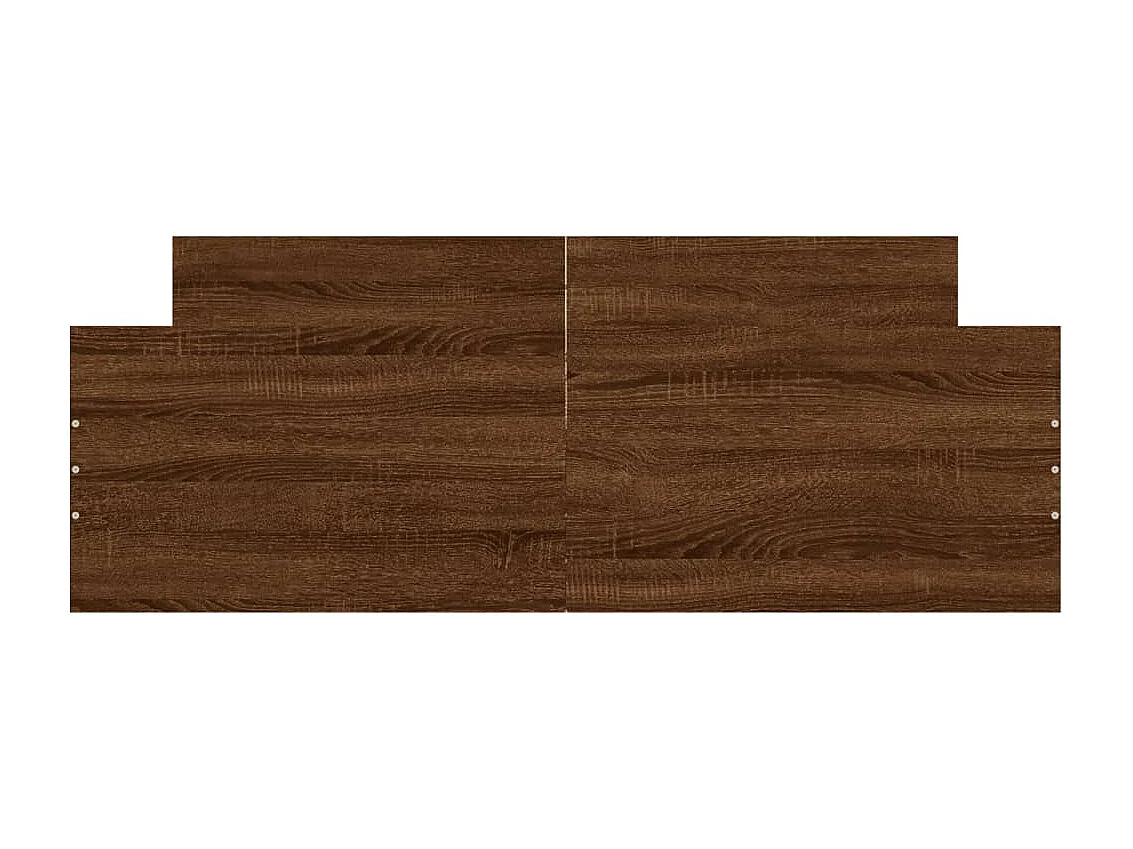 Lit-135x190 cm tête de lit et pied de lit chêne marron EGGB50351