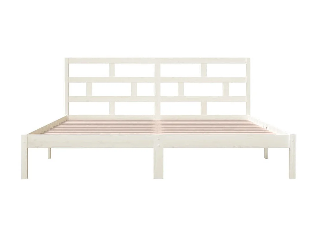 Cama 135x190 cm doble de madera maciza blanco ES69701