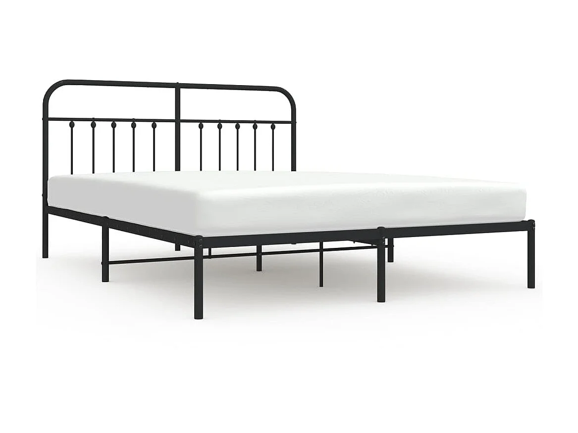Cama 180x210 cm con cabecero metal negro ES32135