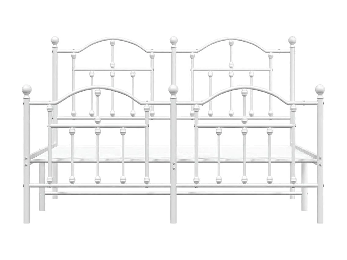 Cama 140x190 cm metal cabecero y estribo blanco ES26633