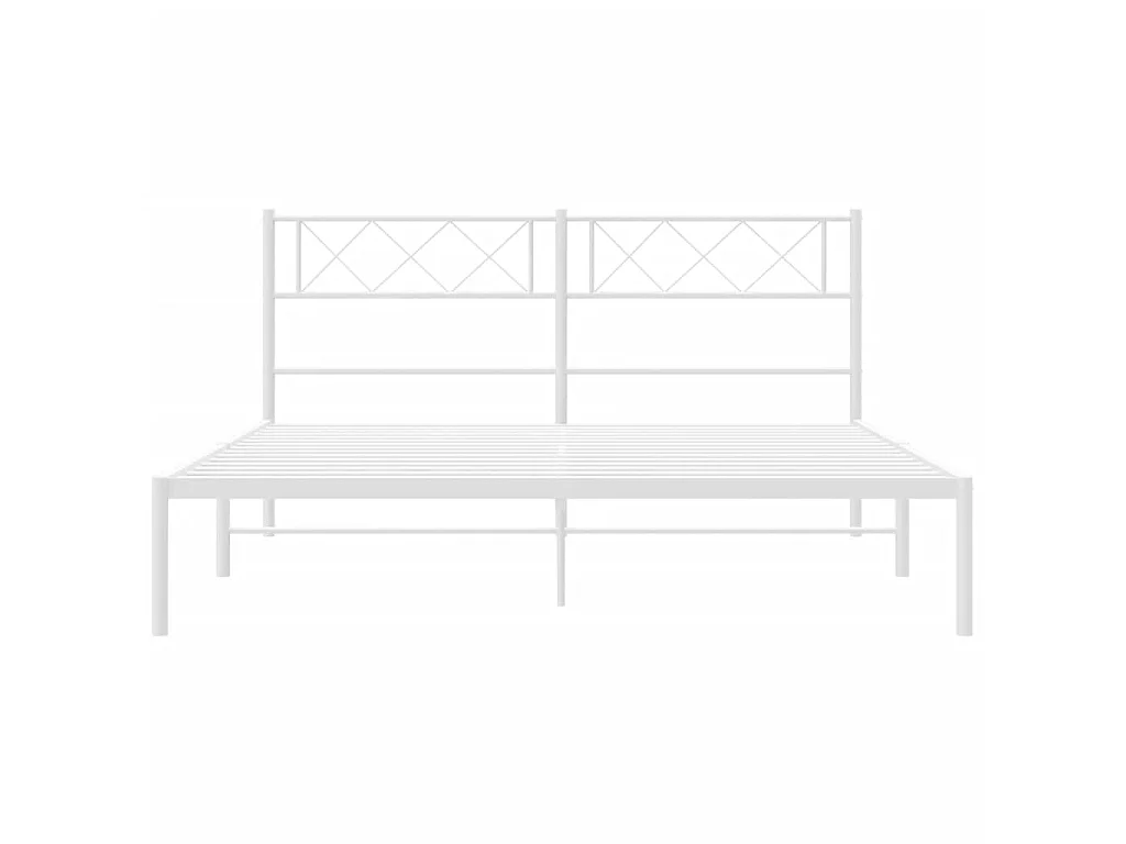 Lit-120x190 cm métal avec tête de lit blanc EGGB47248