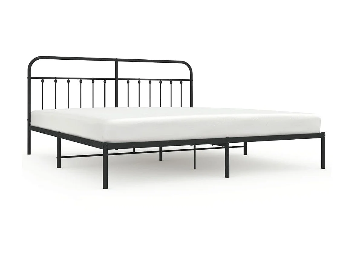 Cama com cabeceira 193x203 cm metal preto PT817210