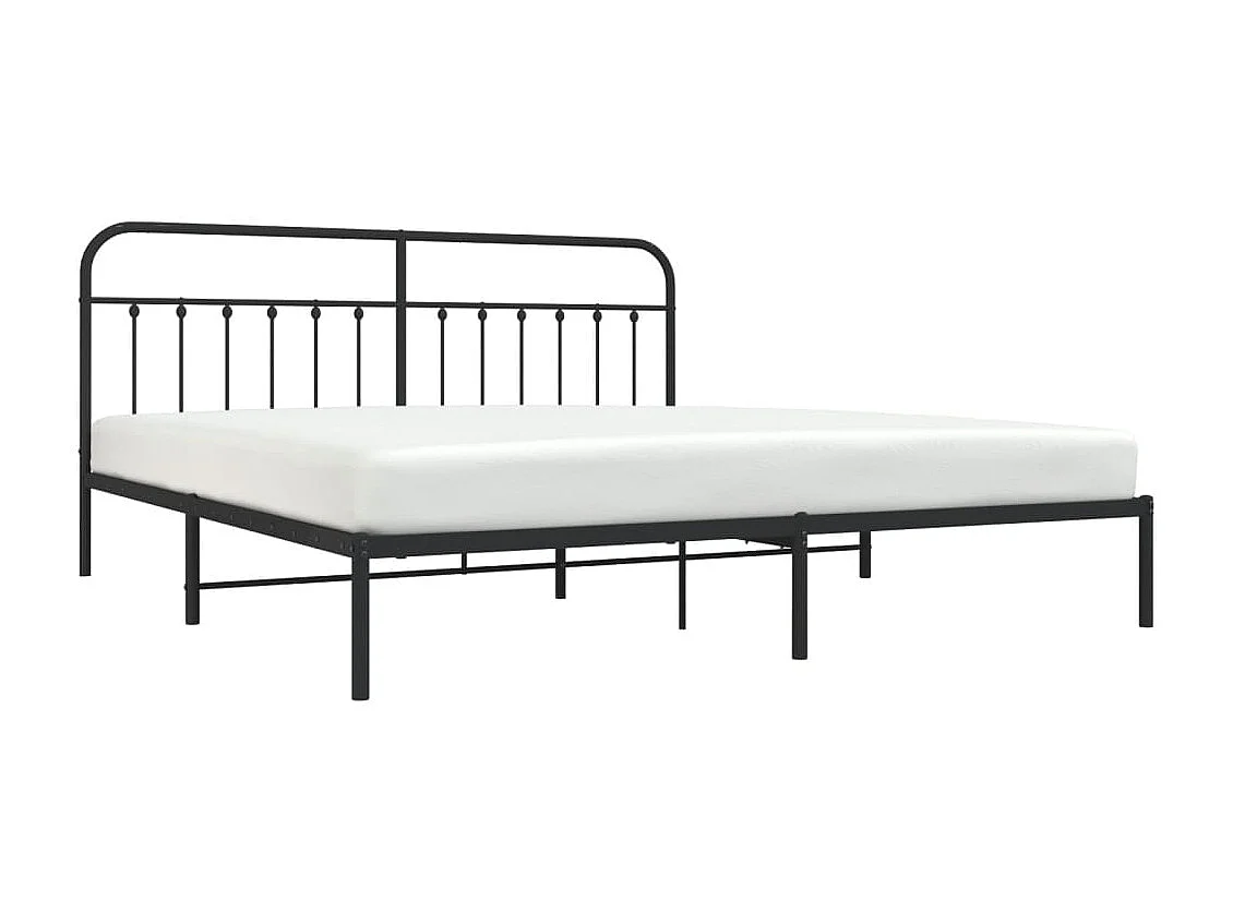 Cama com cabeceira 193x203 cm metal preto PT817210