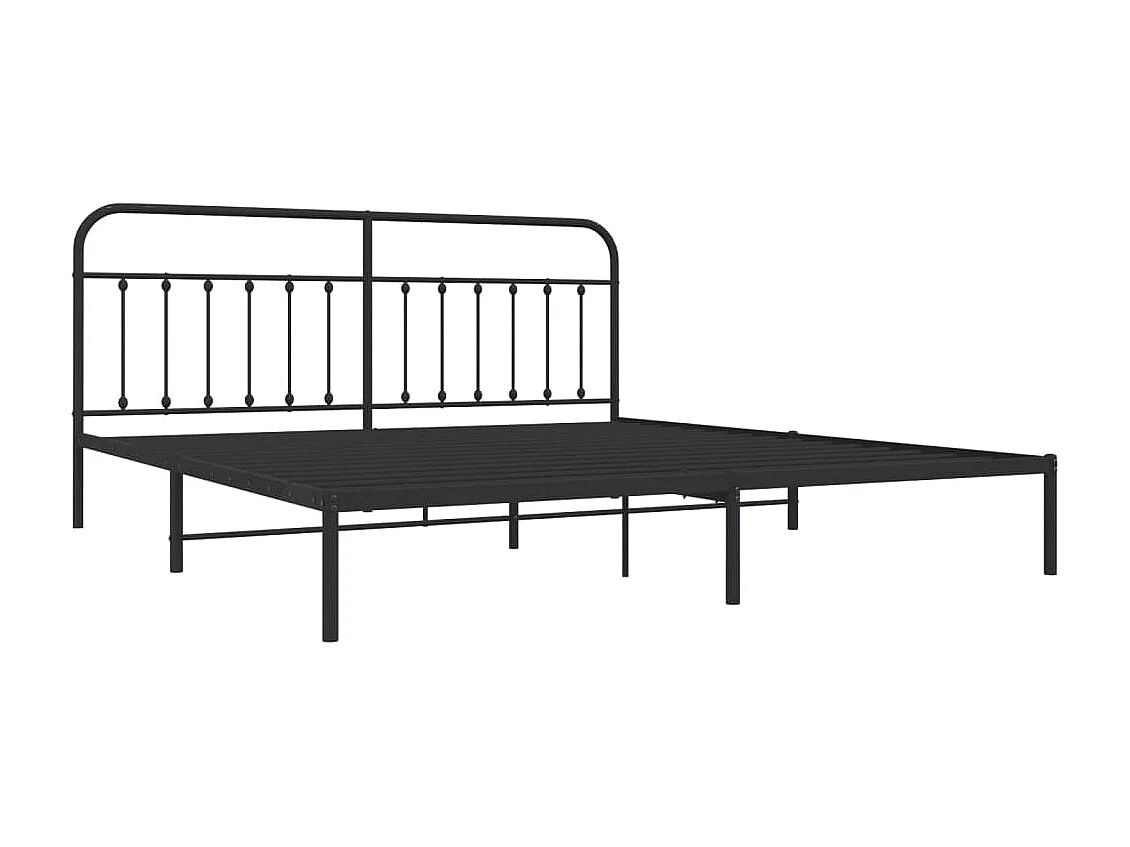 Cama com cabeceira 193x203 cm metal preto PT817210