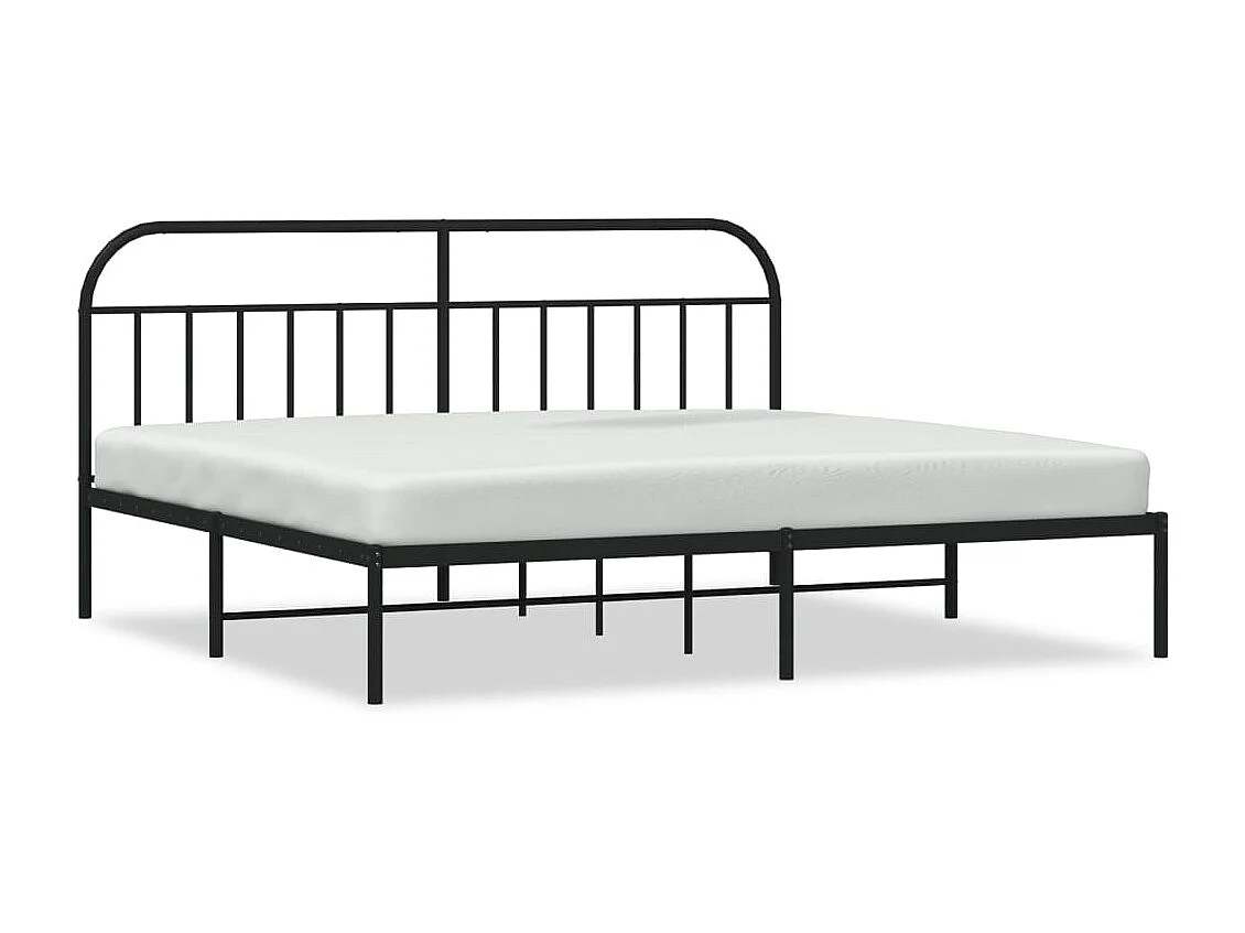 Cama 190x200 cm con cabecero metal negro ES90263