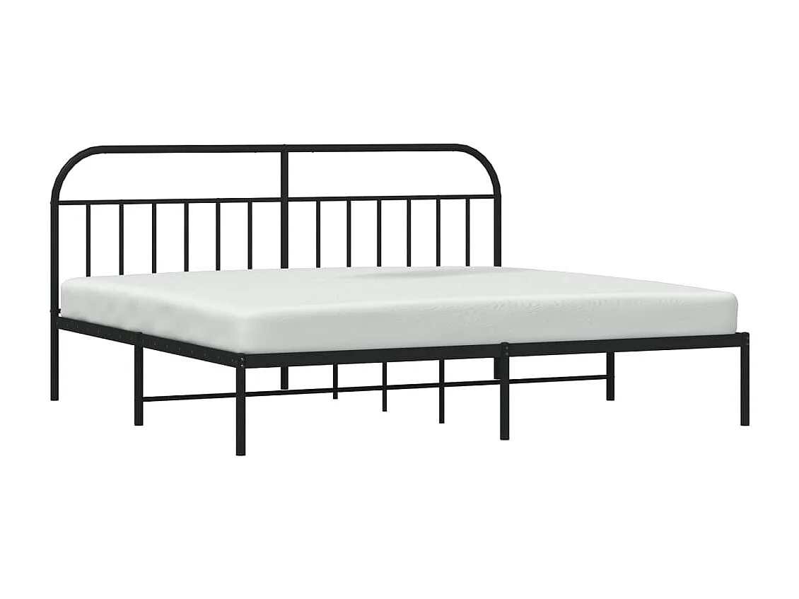 Cama 190x200 cm con cabecero metal negro ES90263