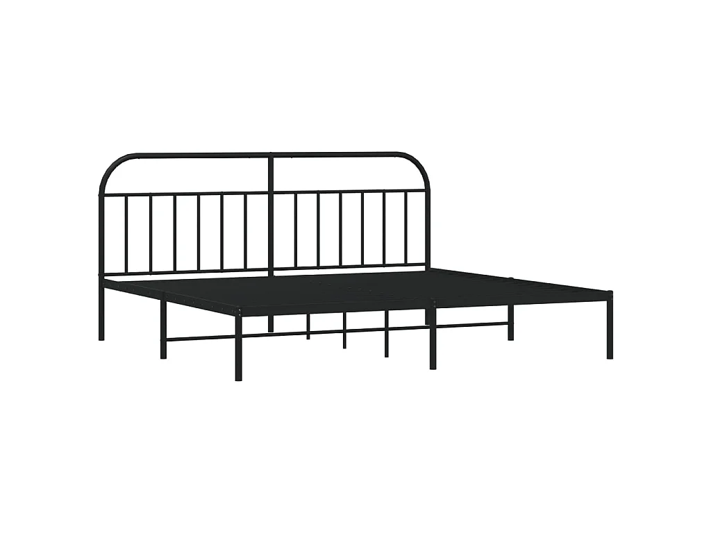 Cama 190x200 cm con cabecero metal negro ES90263