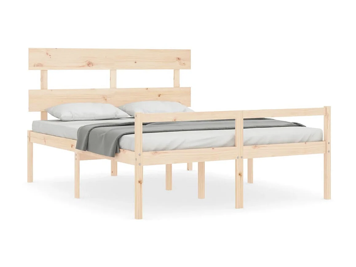 Cama para idosos com cabeceira 160x200 cm madeira maciça PT251828