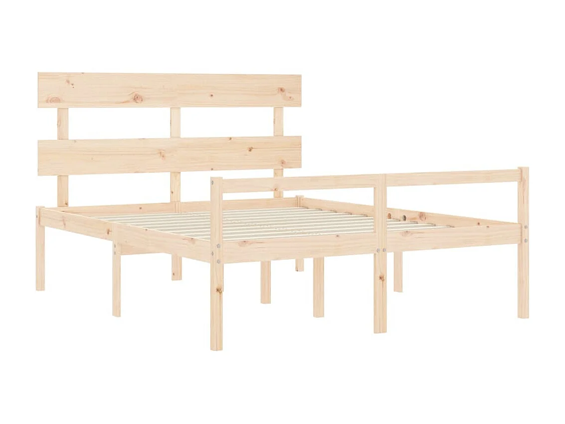 Cama para idosos com cabeceira 160x200 cm madeira maciça PT251828