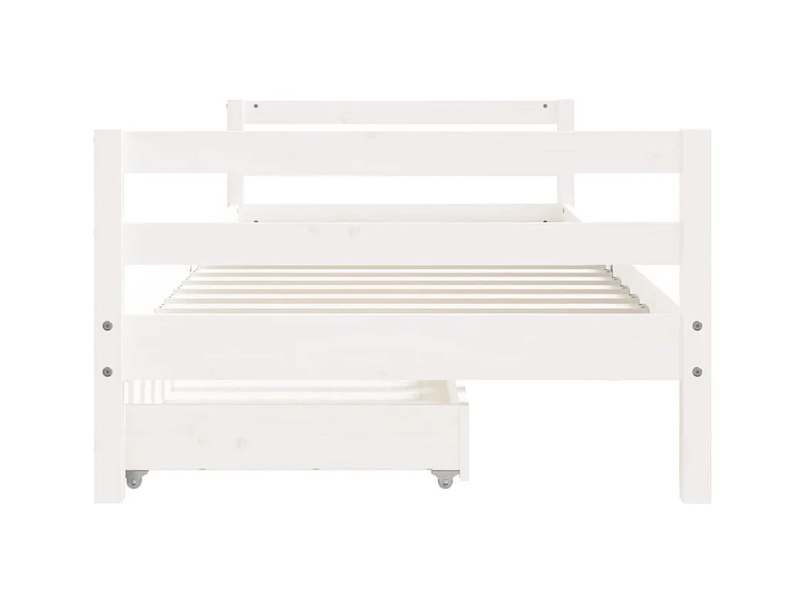 Lit-90x190 cm d'enfants tiroirs blanc bois pin massif EGGB43940