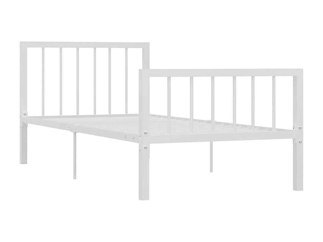 Lit-90x200 cm Blanc Métal EGGB37443