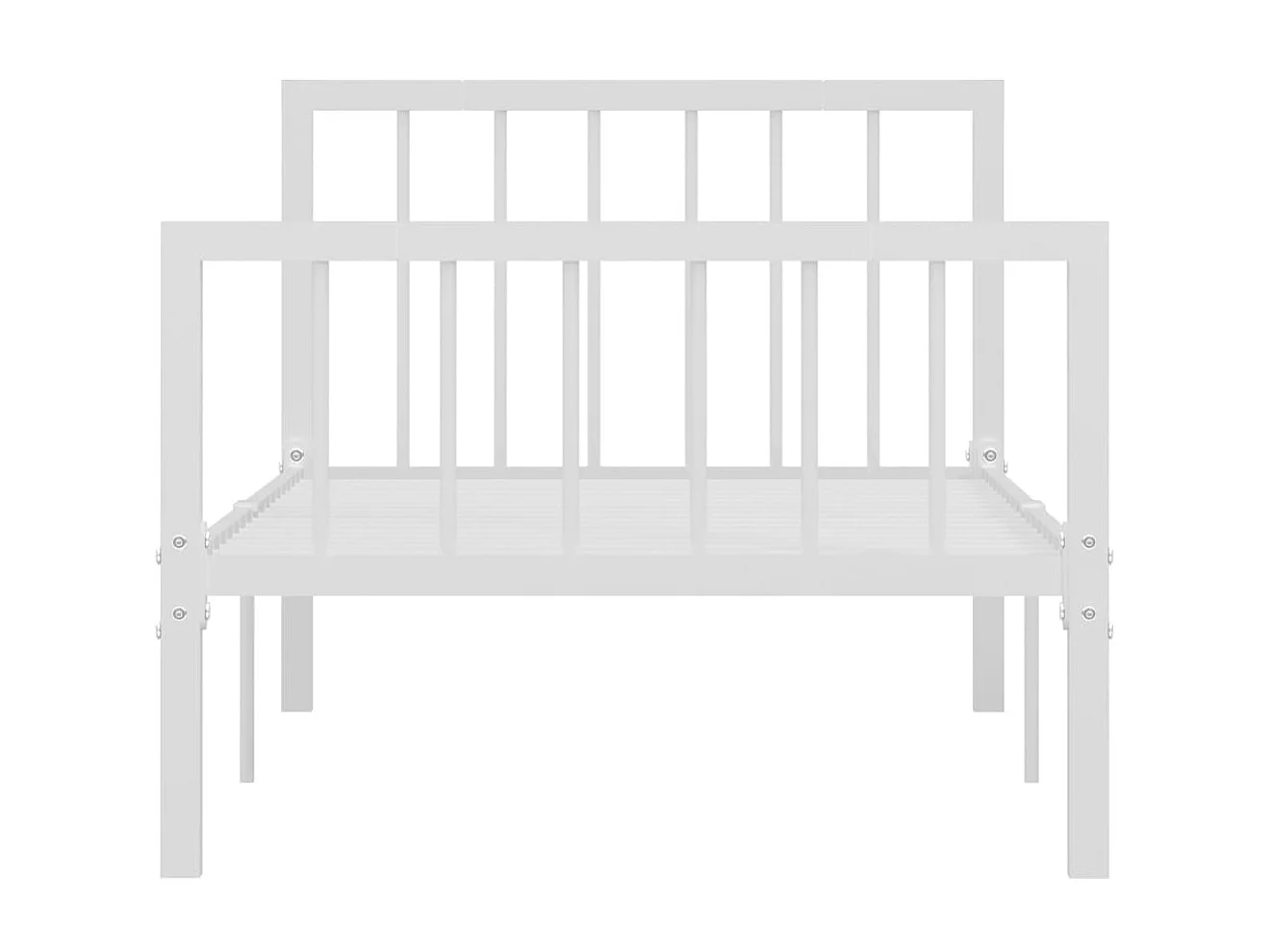 Lit-90x200 cm Blanc Métal EGGB37443