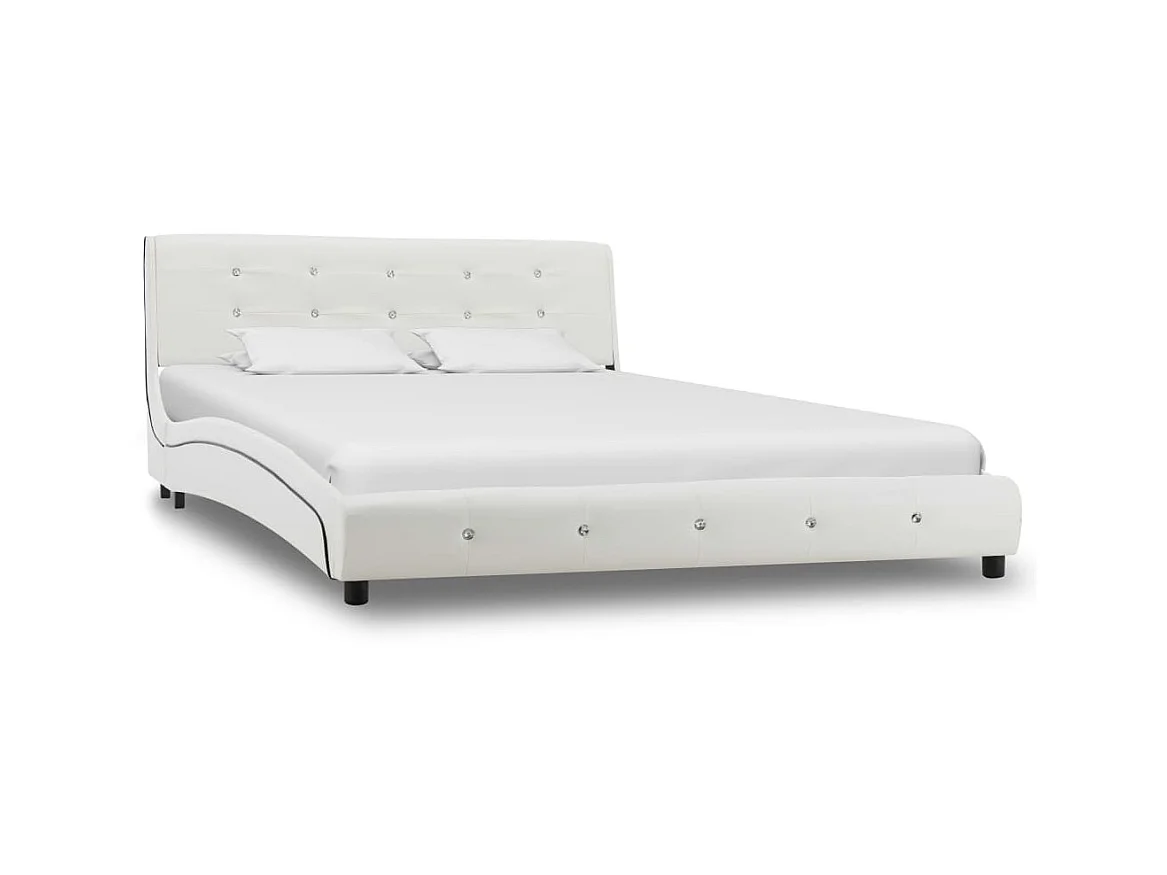 Lit-140x200 cm Blanc Similicuir EGGB98170