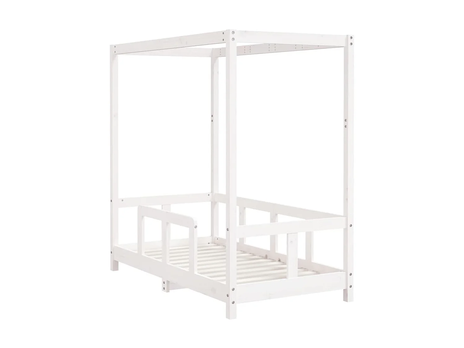 Cama 70x140 cm para niños madera de pino blanco ES38085