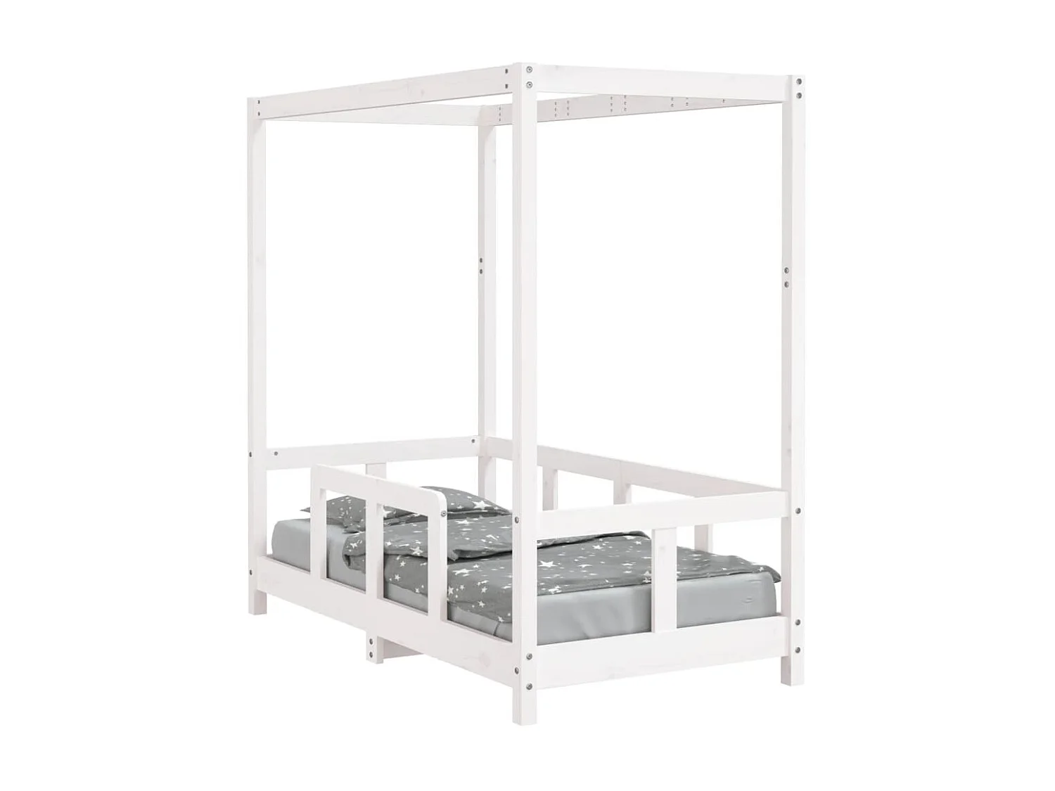 Lit-70x140 cm pour enfant blanc bois de pin massif EGGB97441