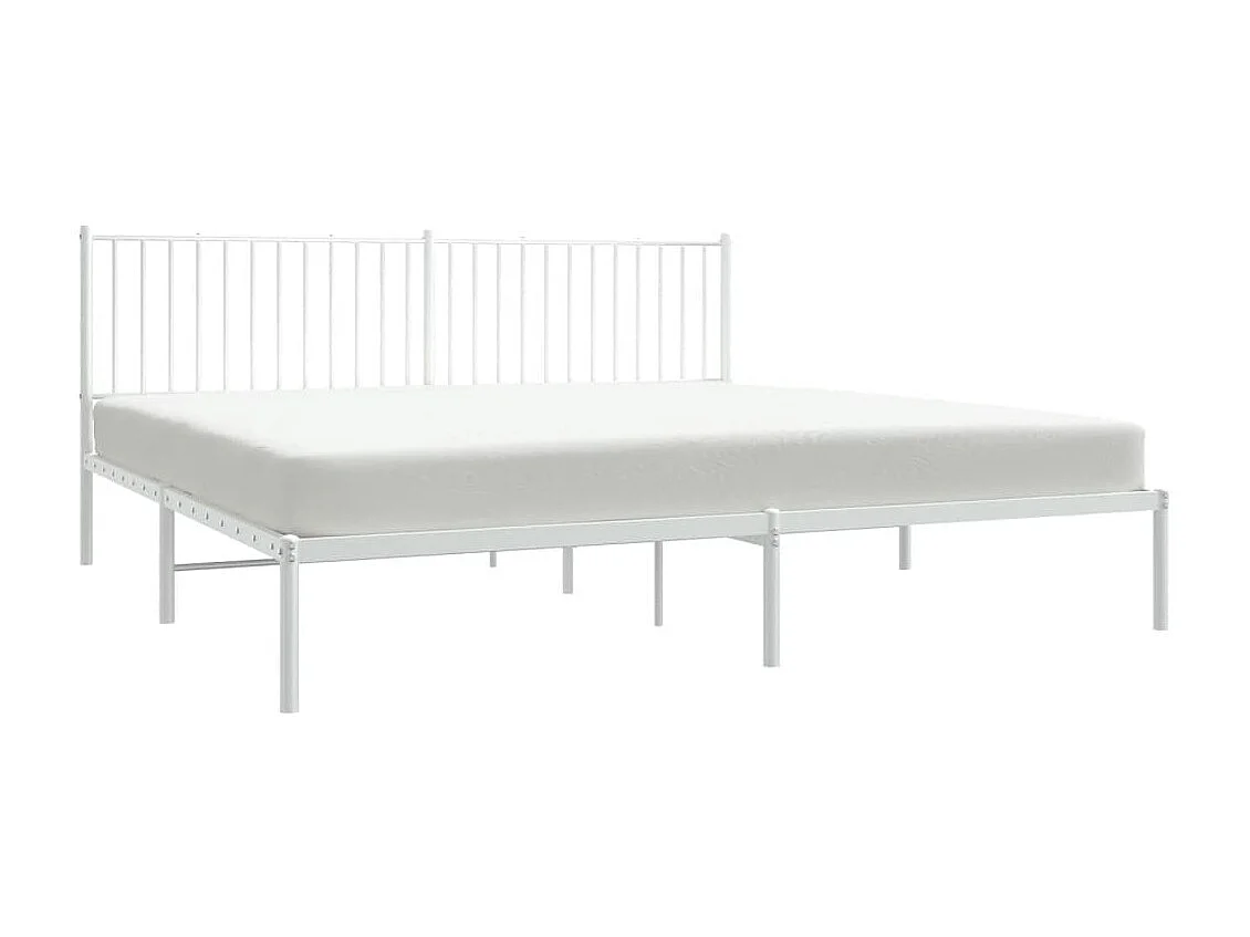 Cama com cabeceira 200x200 cm metal branco PT581880