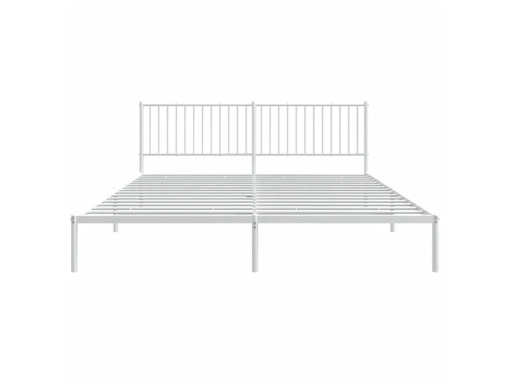 Cama com cabeceira 200x200 cm metal branco PT581880