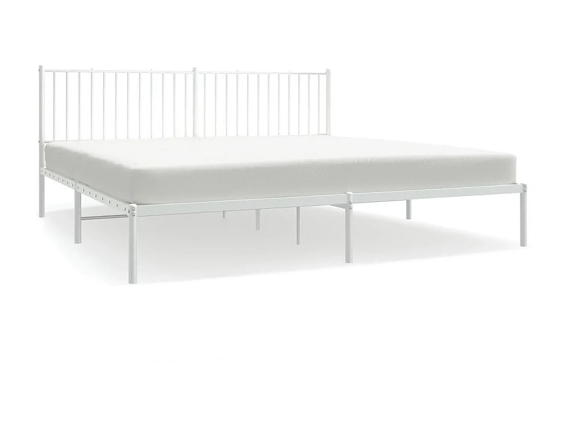 Cama com cabeceira 200x200 cm metal branco PT581880