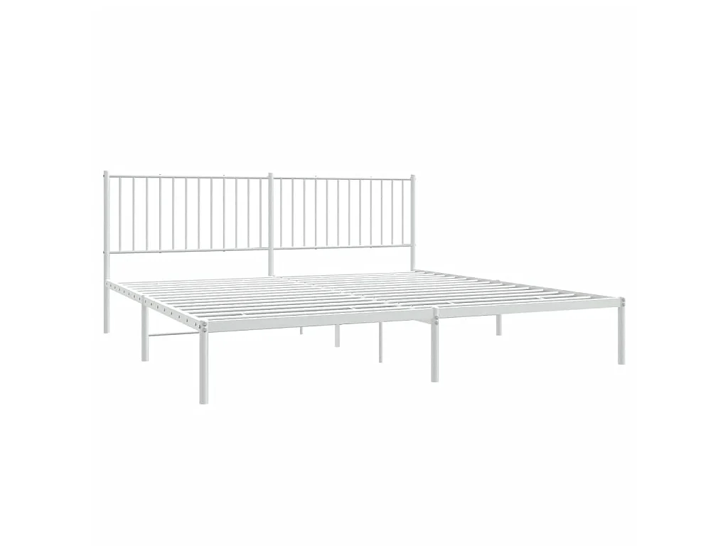 Cama com cabeceira 200x200 cm metal branco PT581880