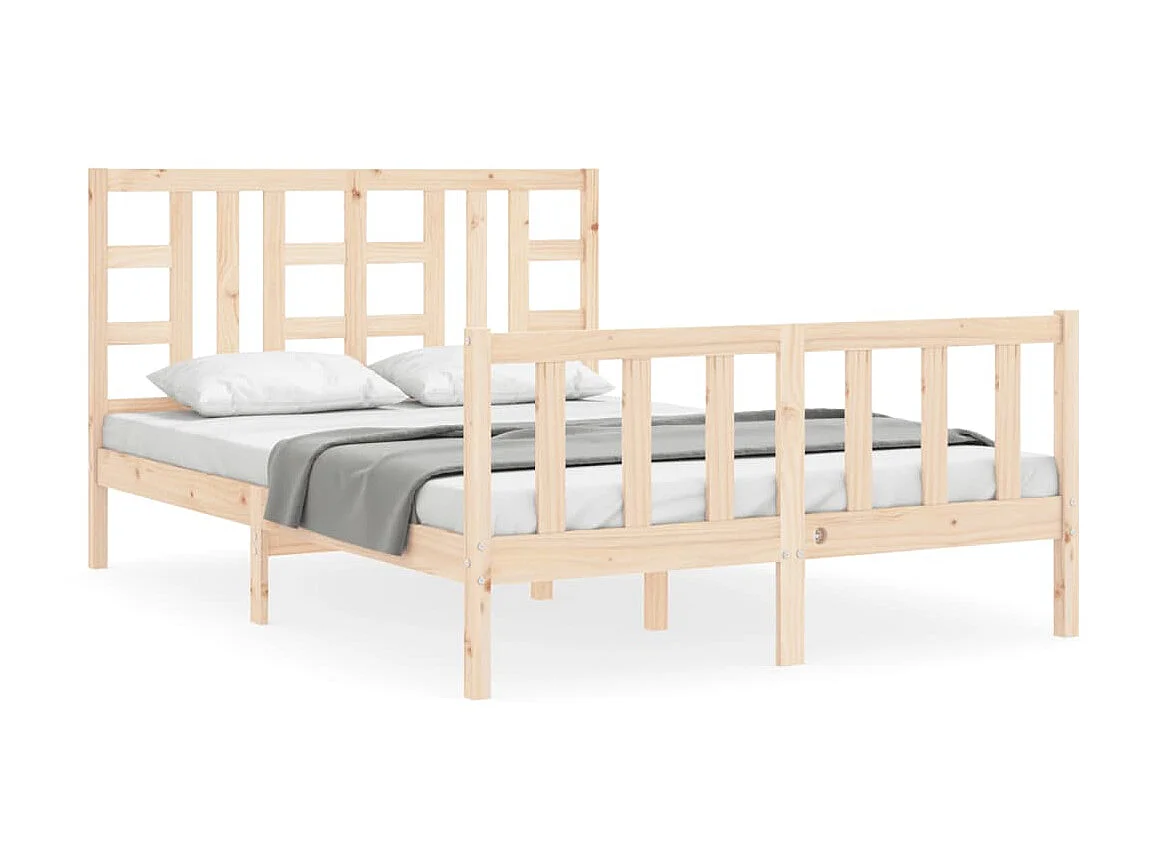 Cama com cabeceira 160x200 cm madeira maciça PT433207