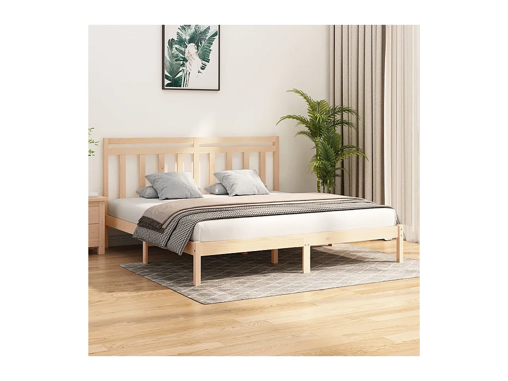 Lit-200x200 cm Bois massif EGGB27158