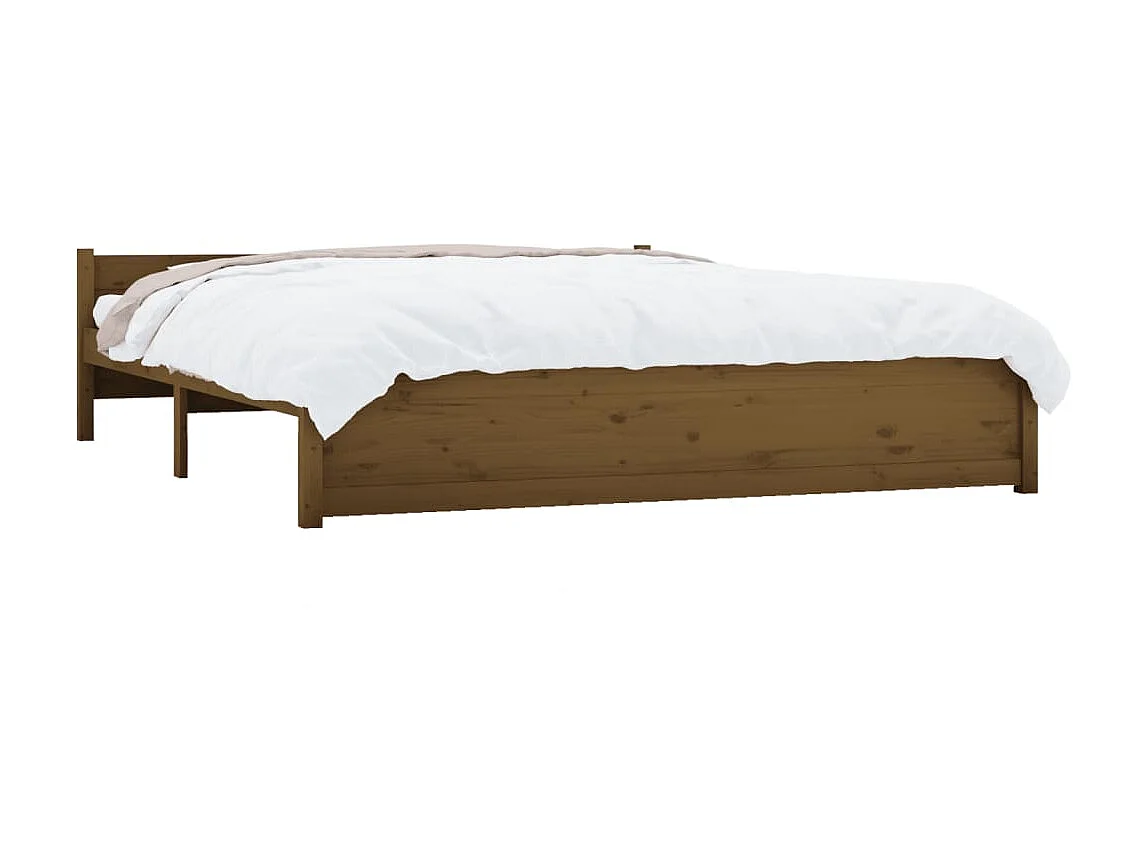 Lit-200x200 cm Marron miel Bois massif EGGB65213