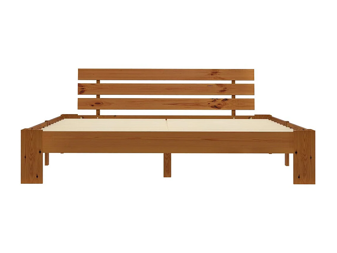 Cama 180x200 cm pinho maciço castanho mel PT477003