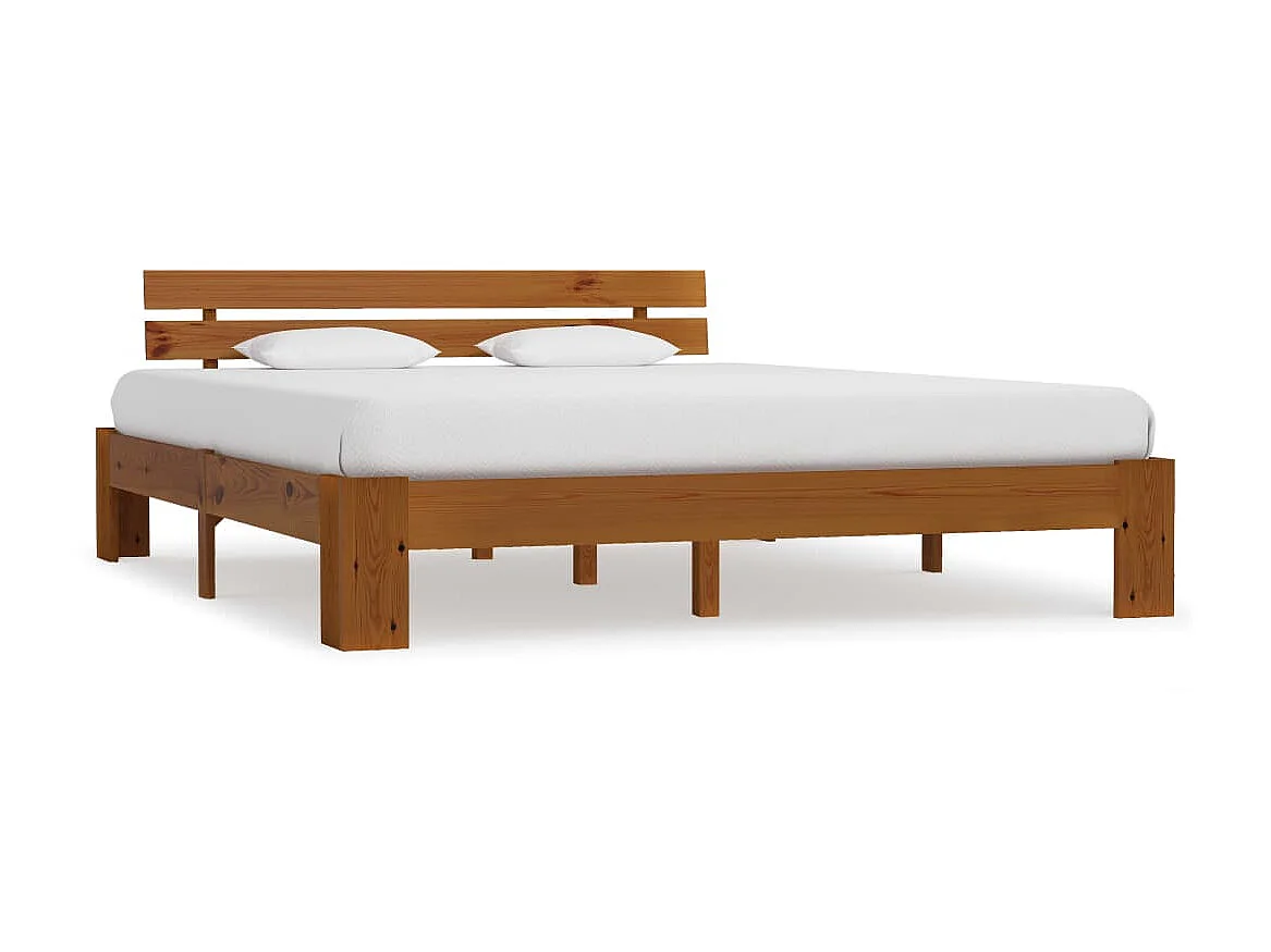 Cama 180x200 cm pinho maciço castanho mel PT477003