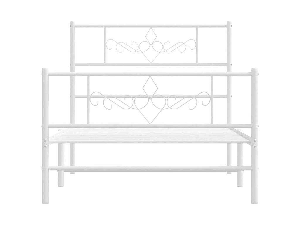 Bedframe met hoofd- en voeteneinde metaal wit 75x190 cm NL62936