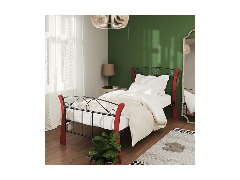 Lit-90x200 cm noir métal EGGB77896