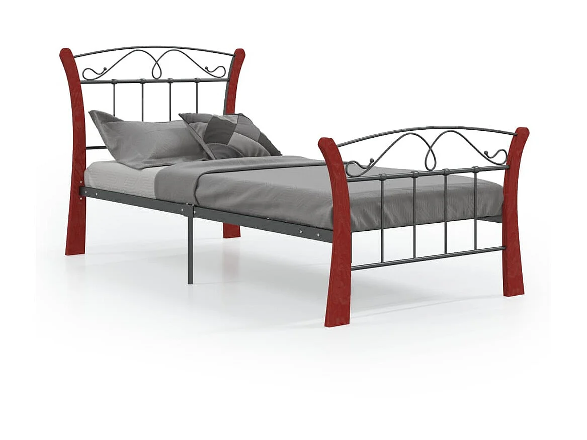 Lit-90x200 cm noir métal EGGB77896