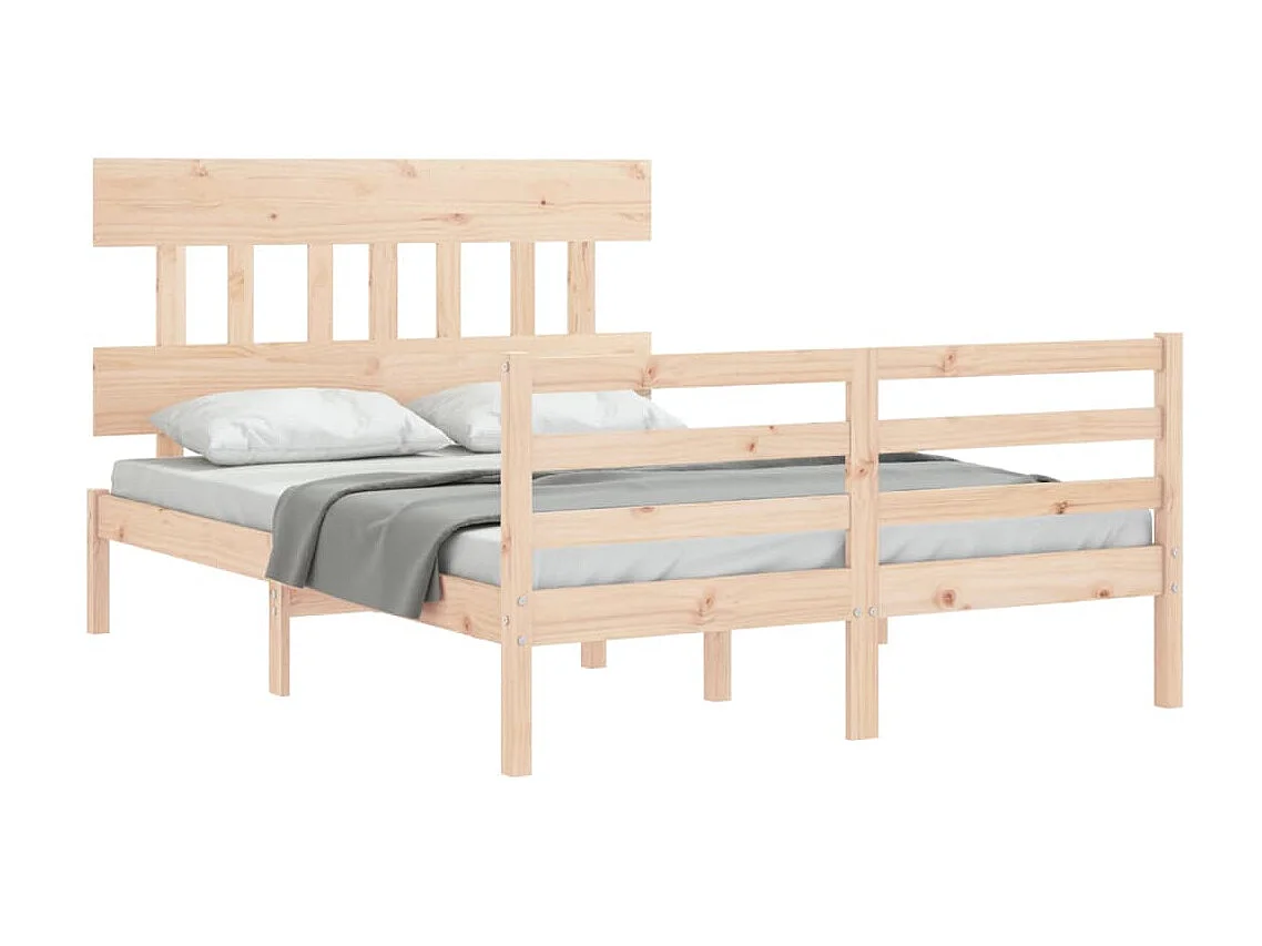 Cama com cabeceira 140x200 cm madeira maciça PT877065