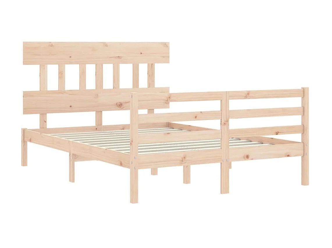 Cama com cabeceira 140x200 cm madeira maciça PT877065