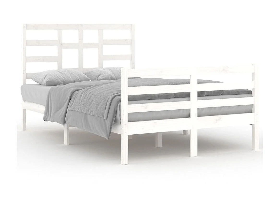 Cama 120x200 cm madera maciza de pino blanca ES88764