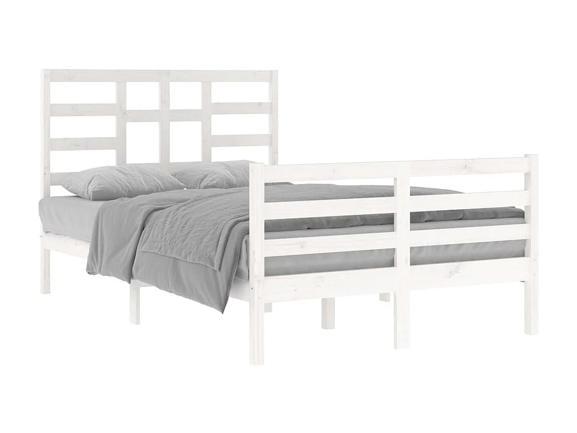 Cama 120x200 cm madera maciza de pino blanca ES88764