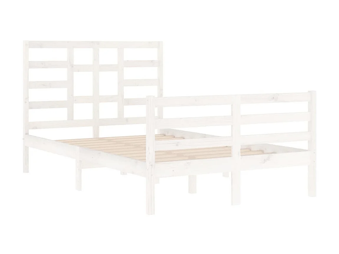 Cama 120x200 cm madera maciza de pino blanca ES88764