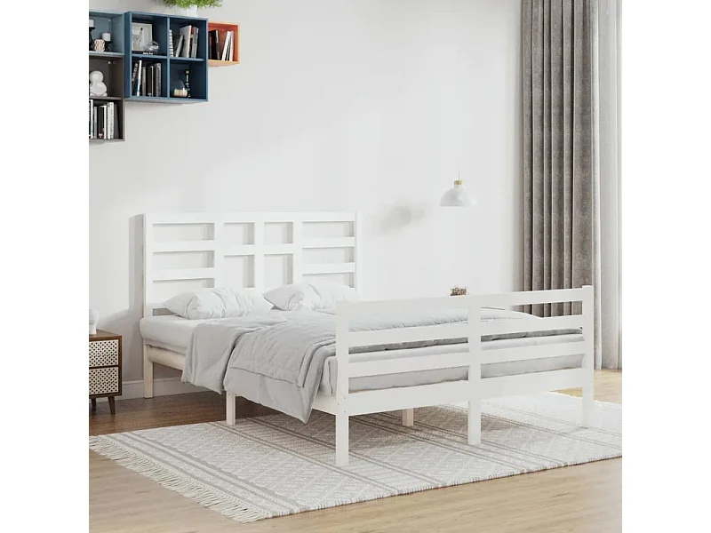 Bedframe massief hout wit 120x200 cm NL91217