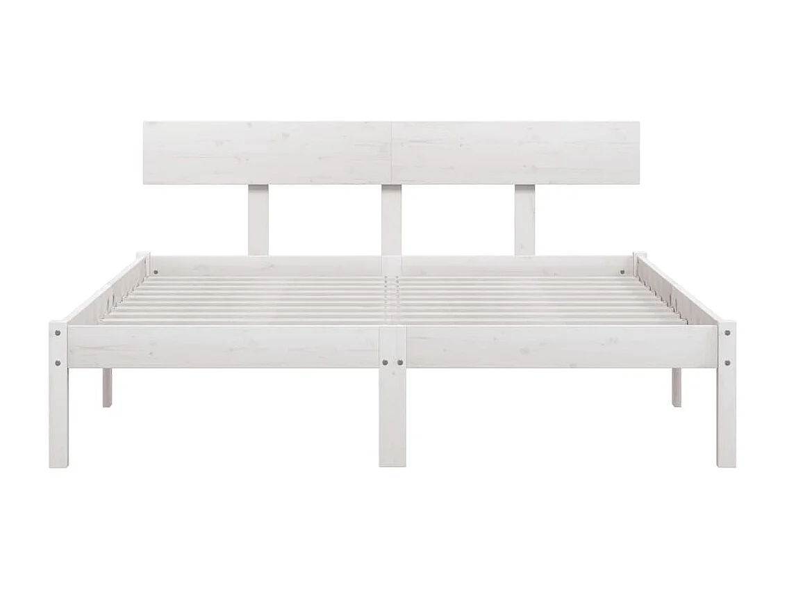 Lit-160x200 cm Blanc Bois de pin massif EGGB40887