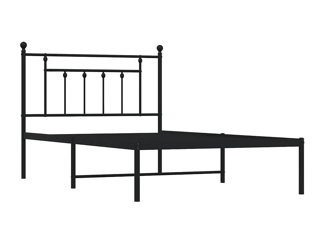 Lit-100x200 cm métal avec tête de lit noir EGGB54917
