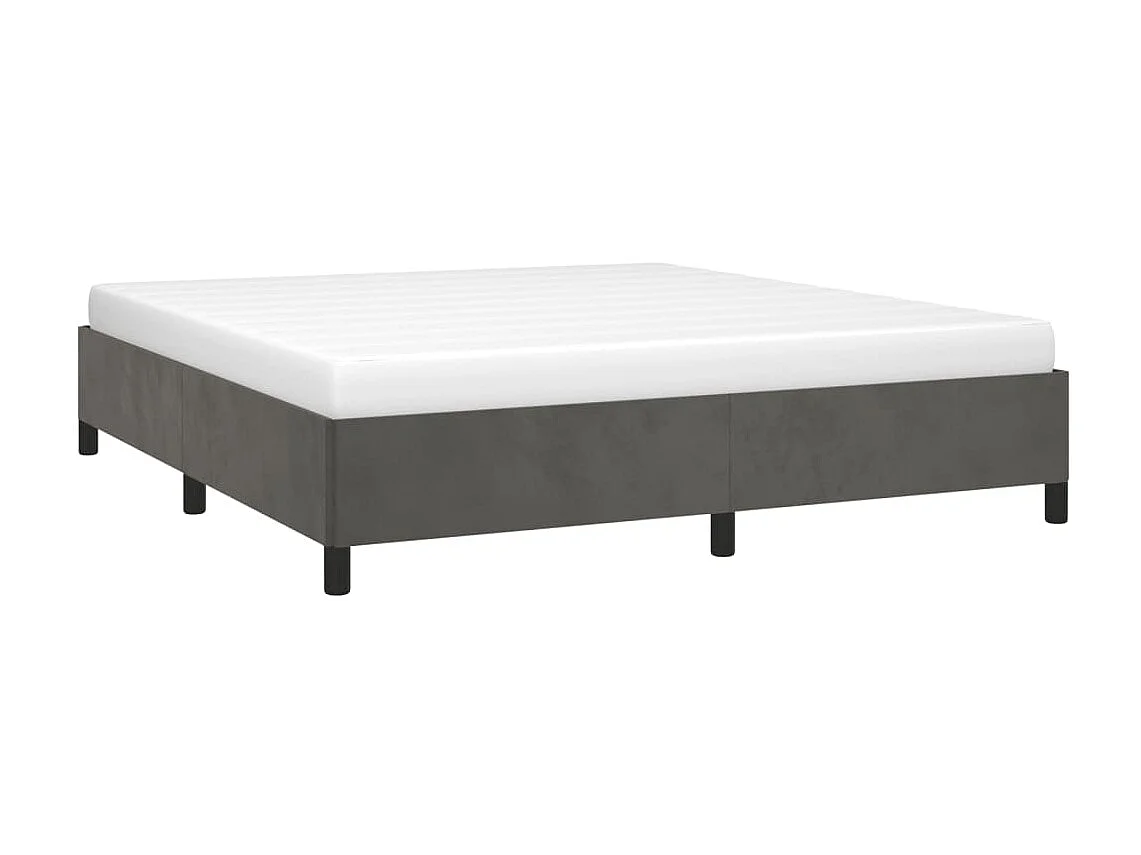 Lit-160x200 cm Gris foncé Velours EGGB32243
