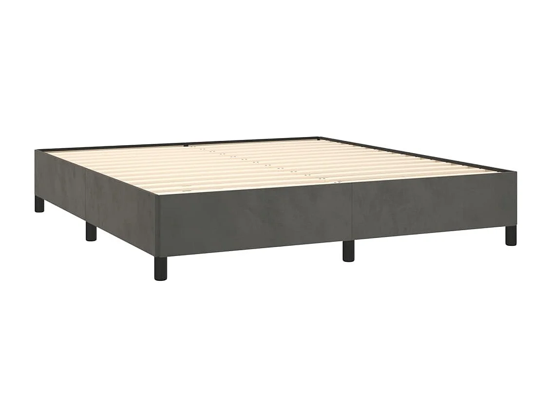 Lit-160x200 cm Gris foncé Velours EGGB32243