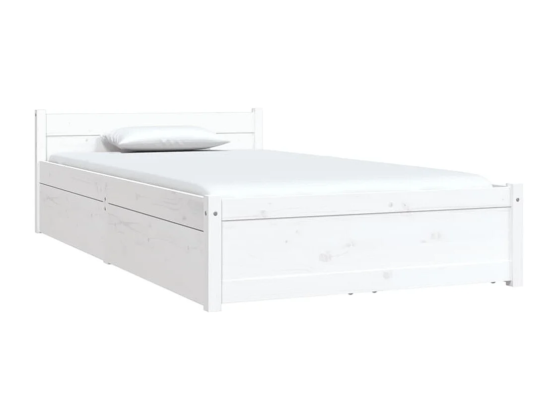 Cama 90x190 cm individual con cajones blanco ES52496