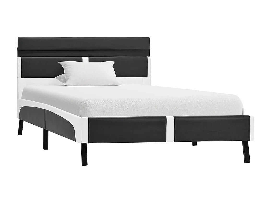 Lit-90x200 cm avec LED Gris Similicuir EGGB21916