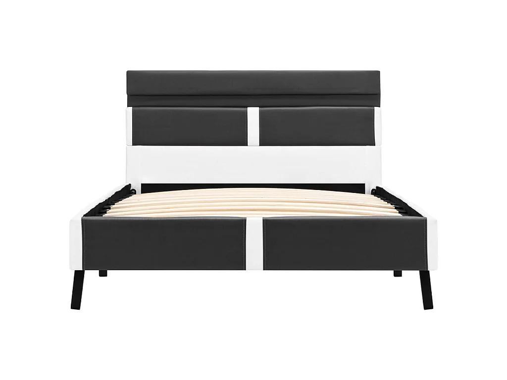 Lit-90x200 cm avec LED Gris Similicuir EGGB21916